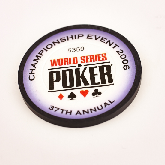 WSOP 37th ANNUAL CHAMPIONSIP EVENT 2006, Numbered 5369, POKER ALL IN DEALER BUTTON