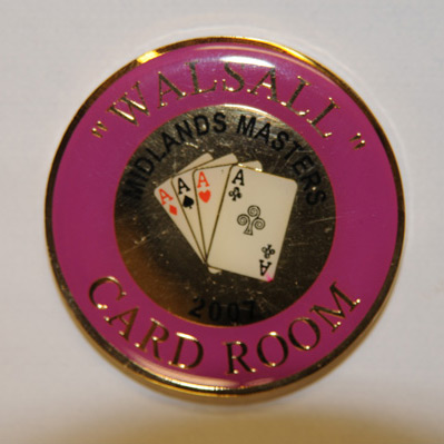 “WALSALL” CARD ROOM, MIDLANDS MASTERS 2007, GROSVENOR CASINOS, Poker Card Guard