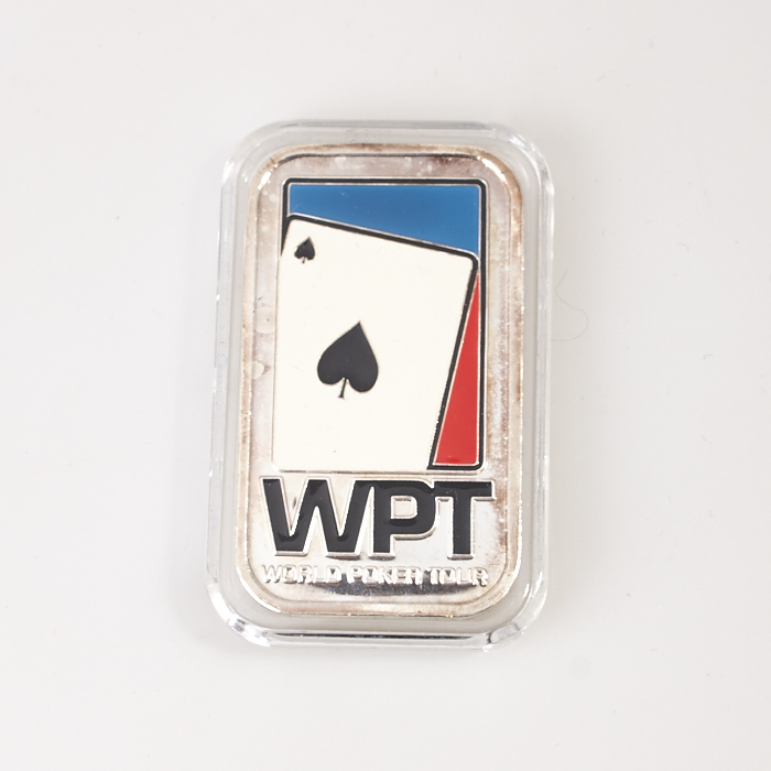 WPT WORLD POKER TOUR, NORTH AMERICAN POKER CHAMPIONSHIP 2008, (.999 Silver) Poker Card Guard Ingot