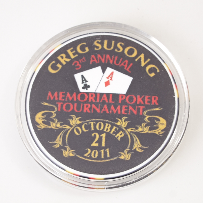 GREG SUSONG 3rd Annual MEMORIAL TOURNAMENT OCTOBER 21 2011, Poker Chip Card Guard