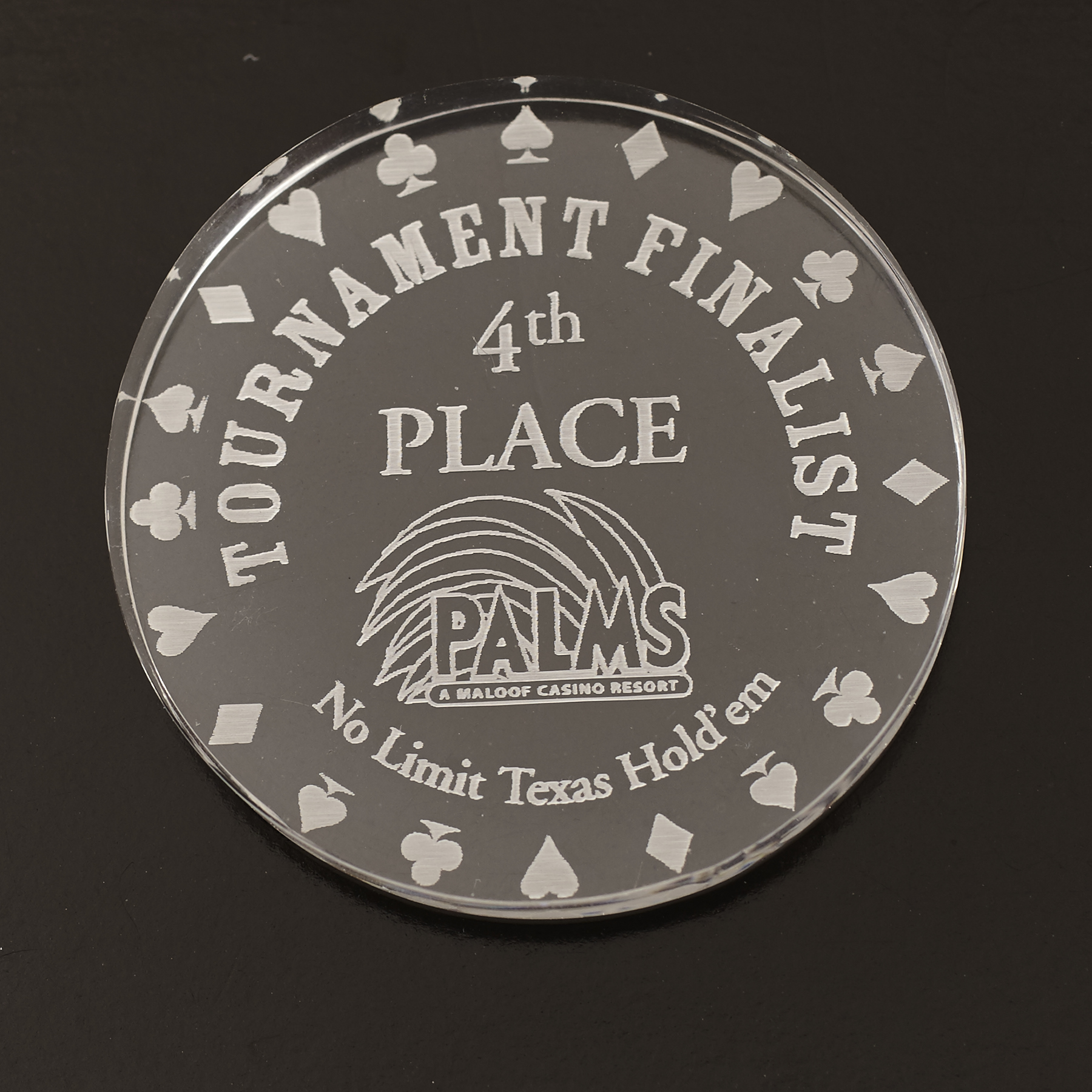 PALMS, TOURNAMENT FINALIST, 4th PLACE, NO LIMIT TEXAS HOLD’EM UNIQUE), Poker Card Guard
