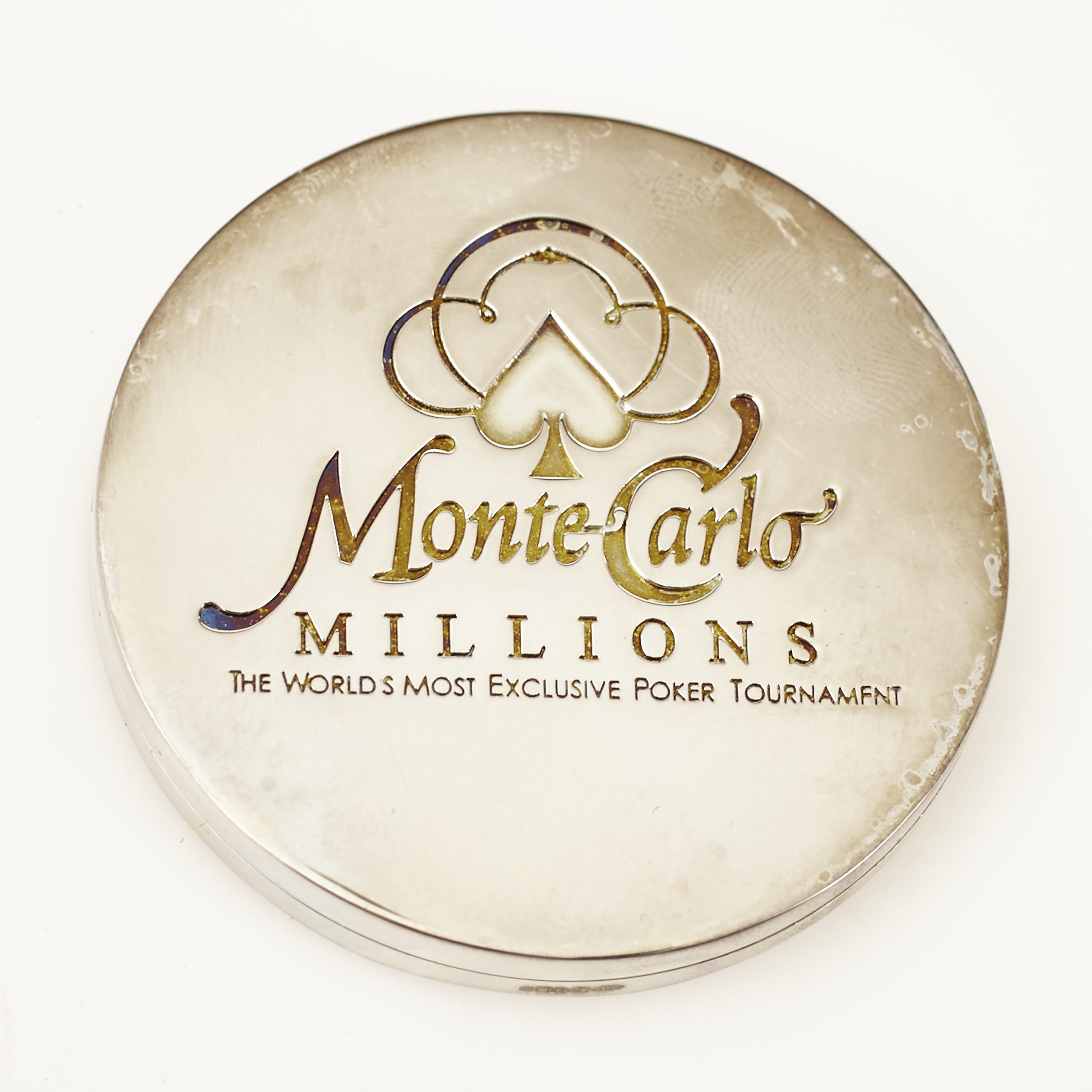 MONTE CARLO MILLIONS, (WITH SILVER ENGRAVING)  POKER DEALER BUTTON