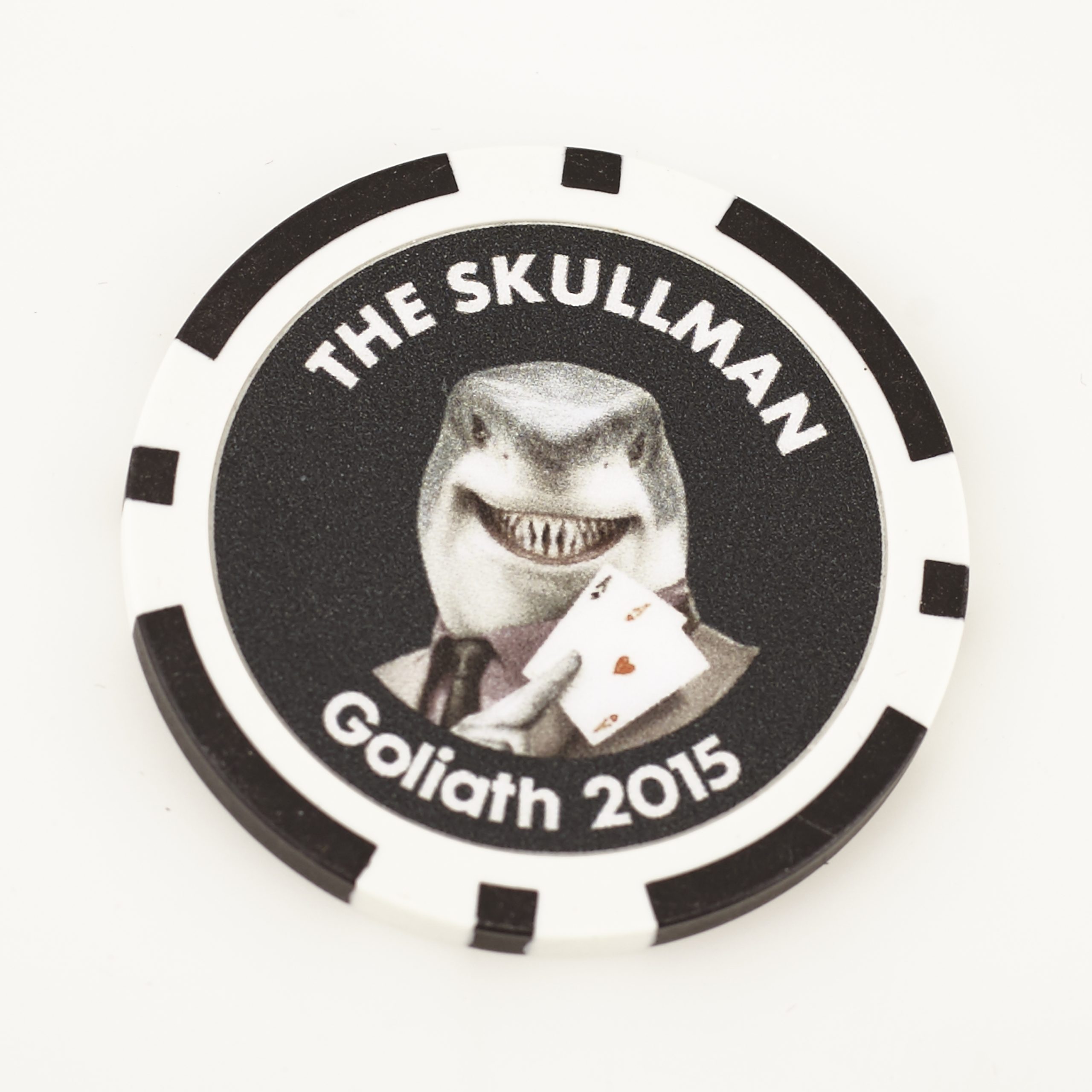 THE SKULLMAN, GOLIATH 2015, GROSVENOR CASINOS, (LARGE) Poker Card Guard Chip