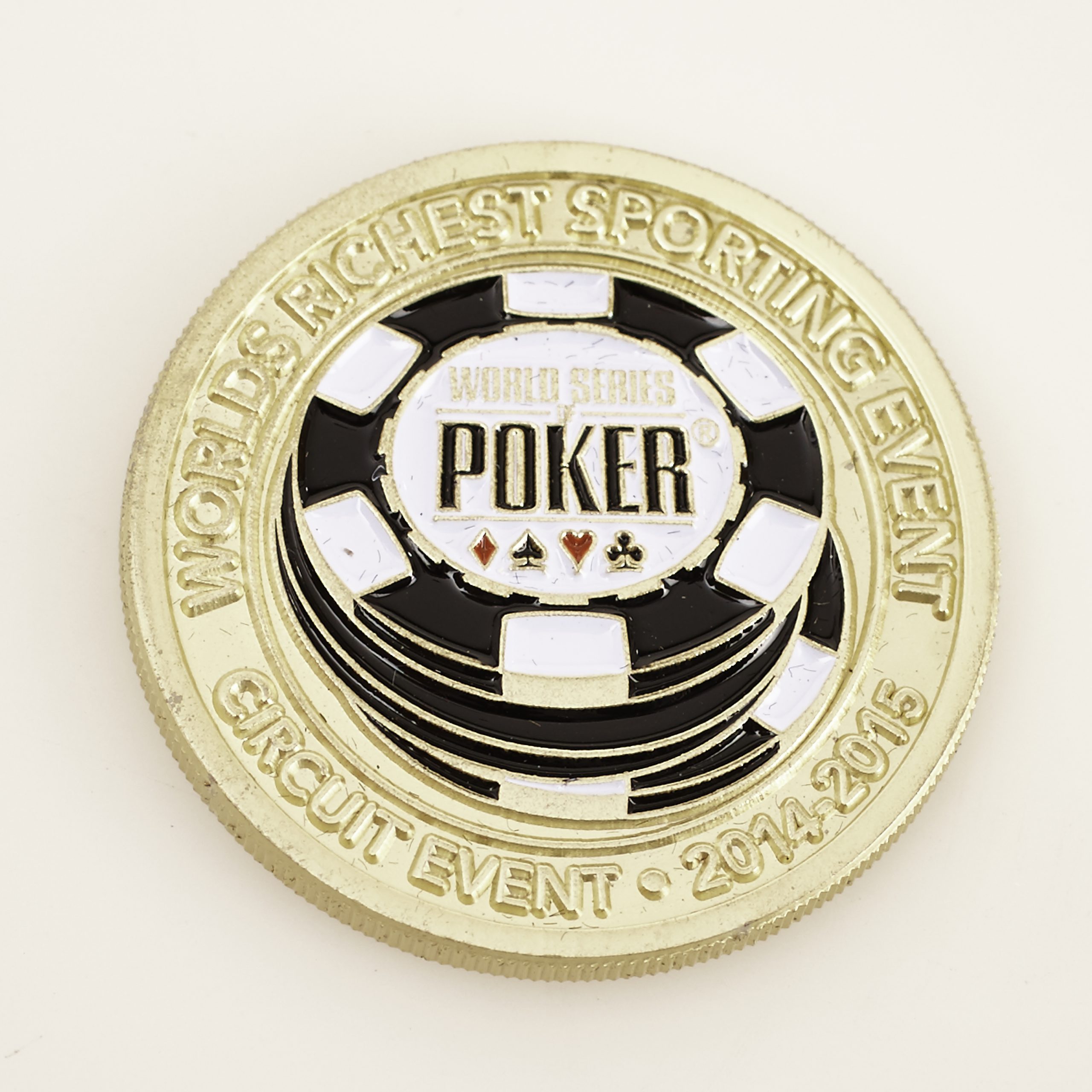 Gold Colored Brass Coin WSOP TEXAS HOLD'EM Poker Card Cover Guard Protector 