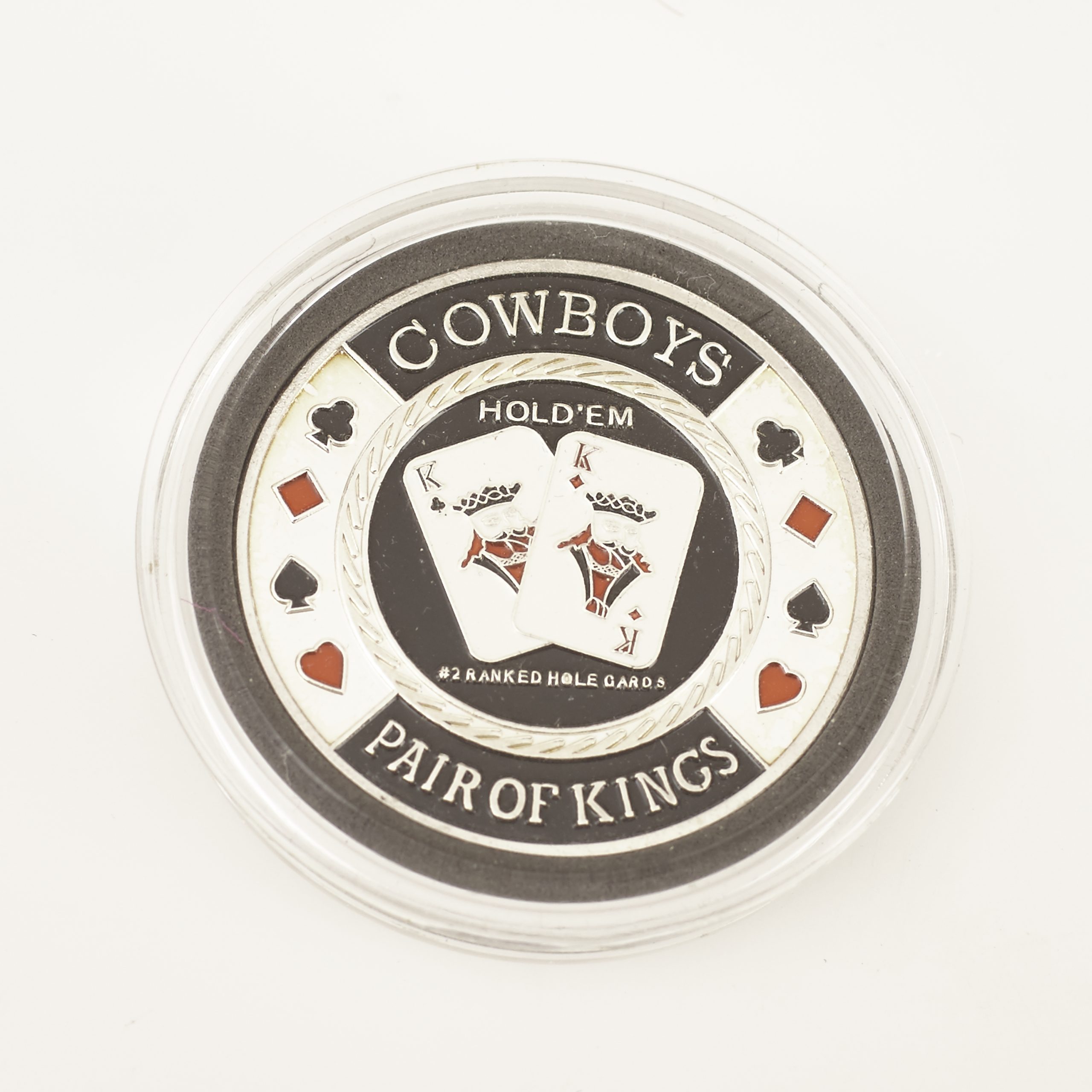 NPL NATIONAL POKER LEAGUE, COWBOYS, Pocket KINGS, (Silver) Poker Card Guard