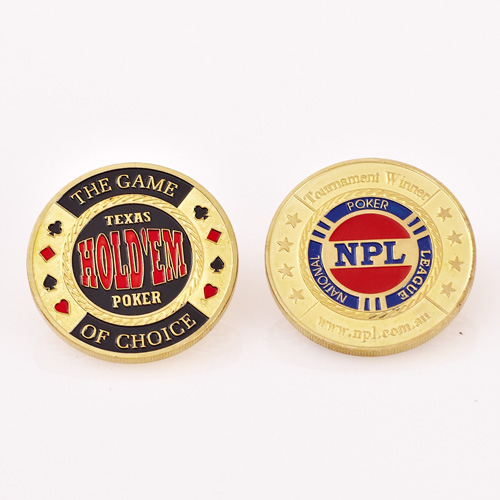 NPL NATIONAL POKER LEAGUE, TEXAS HOLD’EM POKER, THE GAME OF CHOICE, (Gold) Poker Card Guard