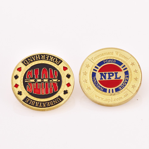 NPL NATIONAL POKER LEAGUE, NUTS, UNBEATABLE POKER HAND, (Gold) Poker Card Guard