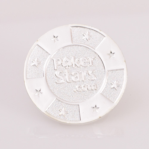 PokerStars.com (SILVER Plated), Reverse Side – POKER STARS SPADE Logo, Poker Card Guard