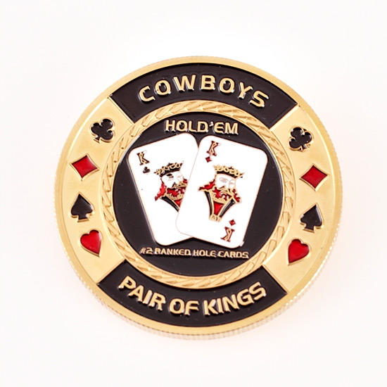 NPL NATIONAL POKER LEAGUE, COWBOYS, POCKET KINGS (Gold) Poker Card Guard