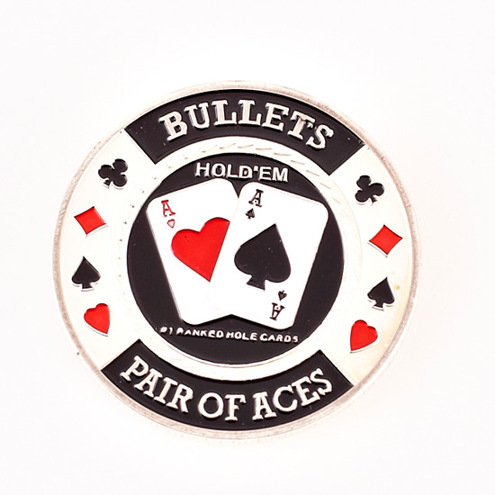NPL NATIONAL POKER LEAGUE, BULLETS, PAIR OF ACES, Poker Card Guard