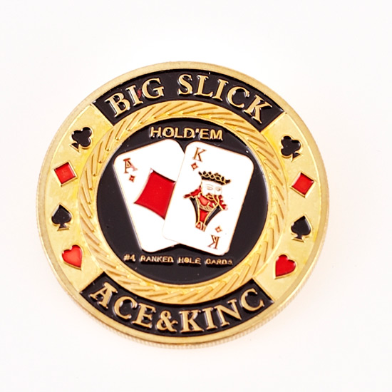 NPL NATIONAL POKER LEAGUE, BIG SLICK, ACE & KING, (Gold) Poker Card Guard
