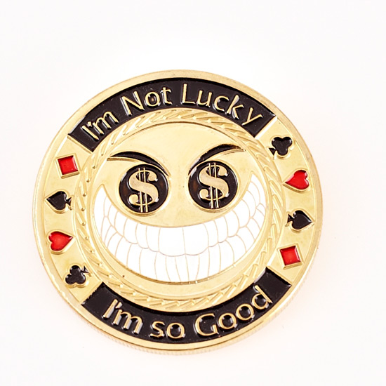 NPL NATIONAL POKER LEAGUE, I’M NOT LUCKY, I’M SO GOOD, (Gold) Poker Card Guard