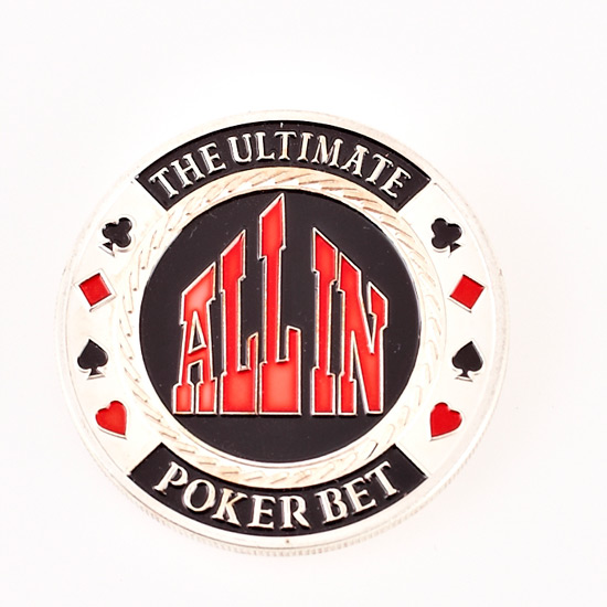 NPL NATIONAL POKER LEAGUE, ALL IN, THE ULTIMATE POKER BET, Silver Face, Poker Card Guard