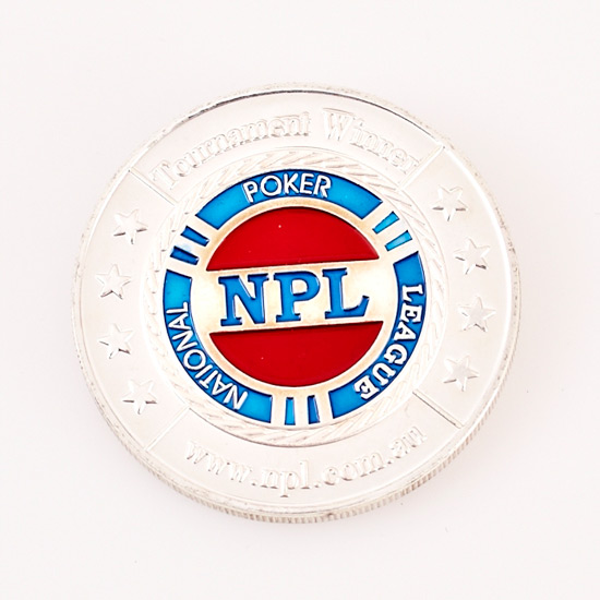 NPL NATIONAL POKER LEAGUE, ALL IN, THE ULTIMATE POKER BET, Silver Face, Poker Card Guard