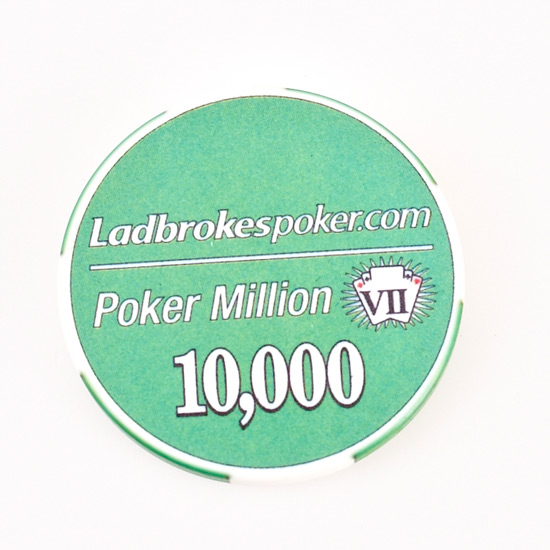 LADBROKESPOKER.COM, POKER MILLION 10,000 (GREEN), Poker Card Guard Chip