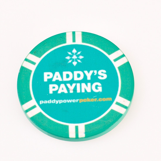 PADDY’S PAYING,PADDY POWER, Poker Card Guard Chip