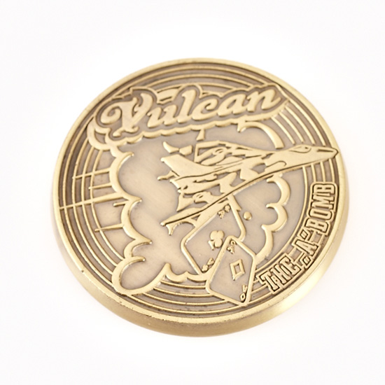VULCAN, THE ‘A’ BOMB, DEALER BUTTONS, GOLD Coloured Poker Dealer Button