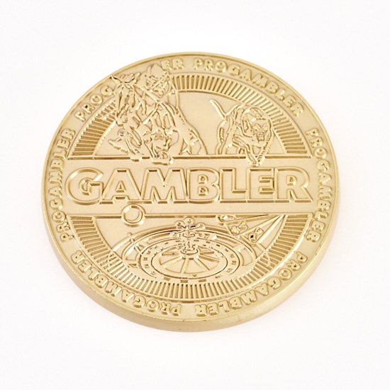 GAMBLER PROGAMBLER, DEALER BUTTONS, GOLD Coloured Poker Dealer Button