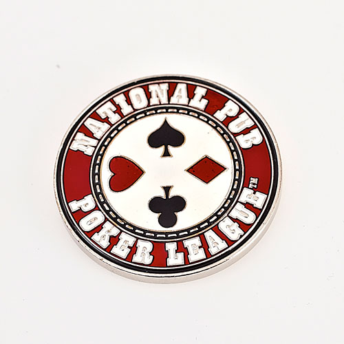 NPPL NATIONAL PUB POKER LEAGUE (Silver Coloured Edge Rim), Poker Card Guard