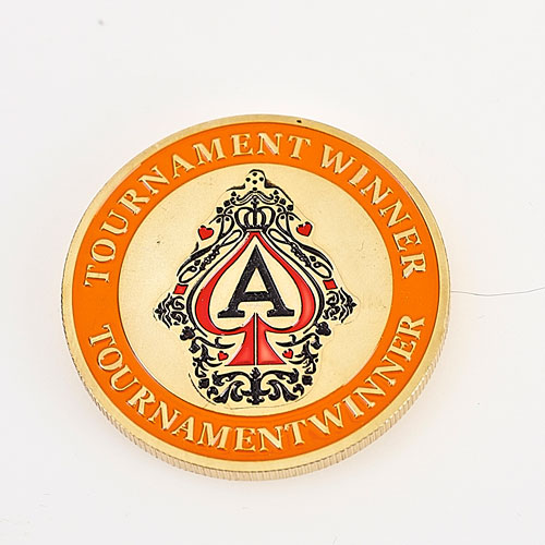TOURNAMENT WINNER (Orange Rim Gold Centre)  Poker Card Guard