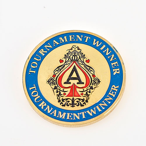 TOURNAMENT WINNER (Blue Rim Gold Centre)  Poker Card Guard
