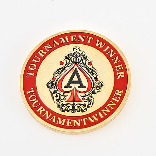 TOURNAMENT WINNER (Red Rim Gold Centre)  Poker Card Guard