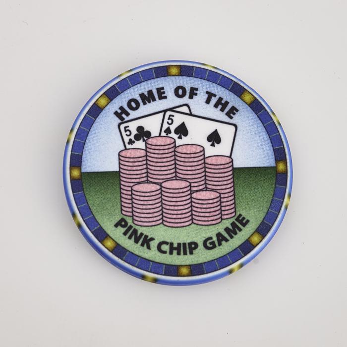 ATLARGE 2K5, ATLANTIC CITY, HOME OF THE PINK CHIP GAME, Poker Card Guard Chip