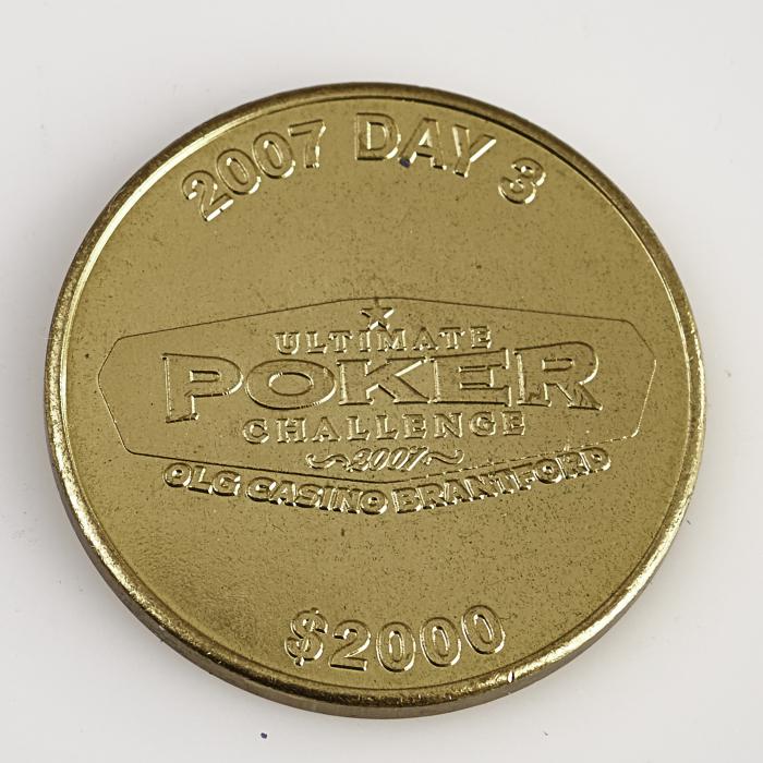 OLG CASINO BRANTFORD, 2007 DAY 3, ULTIMATE POKER CHALLENGE, (GOLD) Poker Card Guard