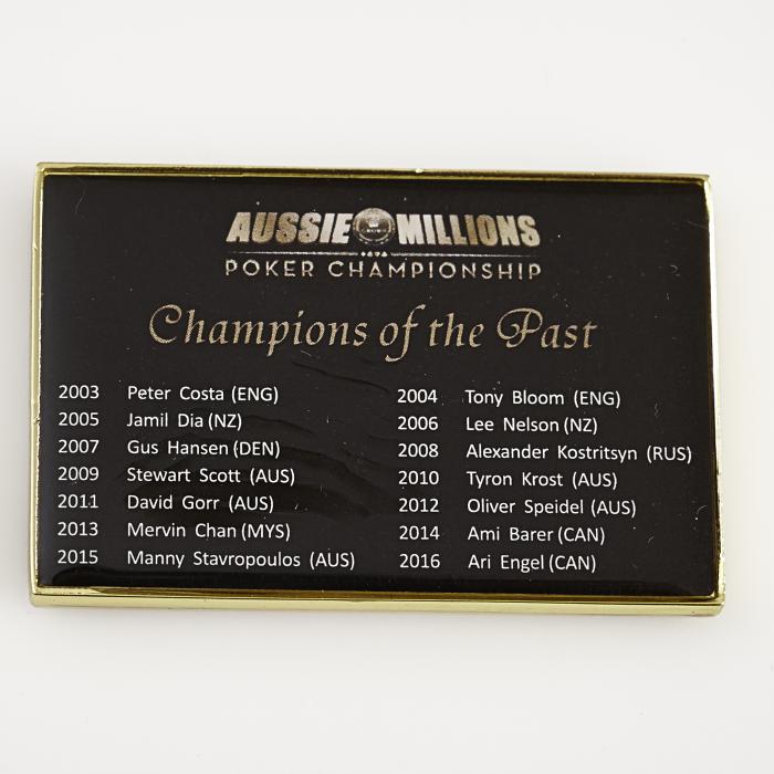 AUSSIE MILLIONS POKER CHAMPIONSHIP, CROWN POKER ROOM, CHAMPIONS OF THE PAST, Poker Card Guard