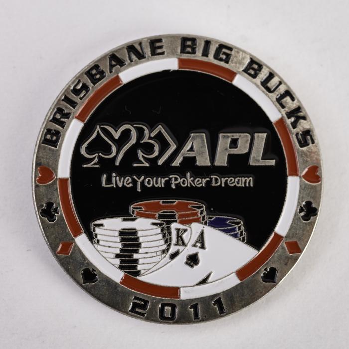 APL AUSTRALIAN POKER LEAGUE, BRISBANE BIG BUCKS 2011 QUALIFIER, (Black Reverse) Poker Card Guard