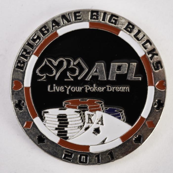 APL AUSTRALIAN POKER LEAGUE, BRISBANE BIG BUCKS 2011 QUALIFIER, (Red Reverse) Poker Card Guard