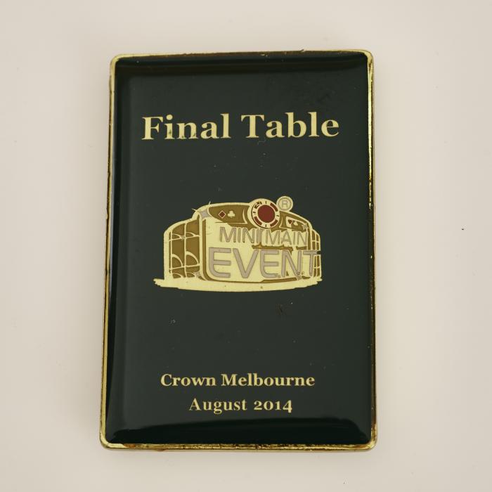 MINI MAIN EVENT, CROWN MELBOURNE, FINAL TABLE, AUGUST 2014, Poker Card Guard