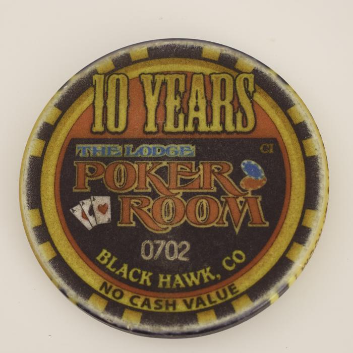 THE LODGE POKER ROOM, 10 YEARS, 1998-2008,  Poker CHIP Card Guard