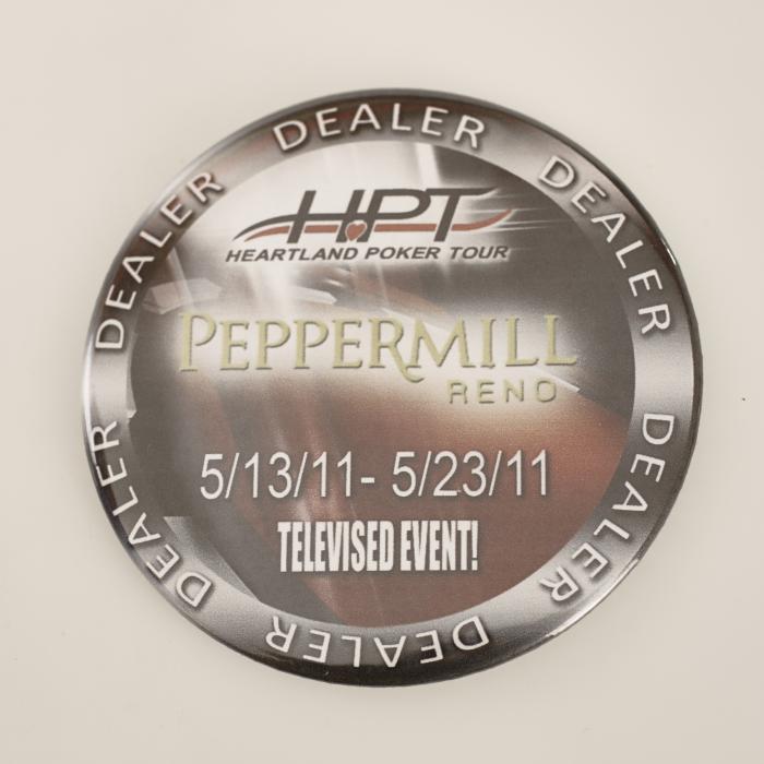 PEPPERMILL RENO, HEARTLAND POKER TOUR, 2011, TELEVISED EVENT, POKER DEALER BUTTON