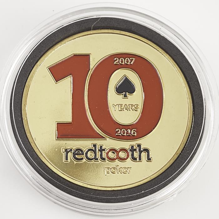 REDTOOTH POKER, 10 YEARS 2007-2016 (GOLD), Poker Card Guard