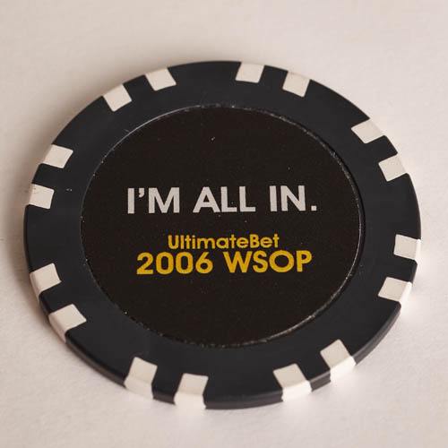 UB ULTIMATE BET, WSOP WORLD SERIES OF POKER 2006, I’M ALL IN, Poker Card Guard Chip