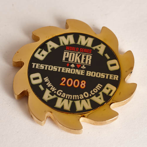 WSOP WORLD SERIES OF POKER, 2008 GAMMA-O, TESTOSTERONE BOOSTER, Poker Card Guard Spinner