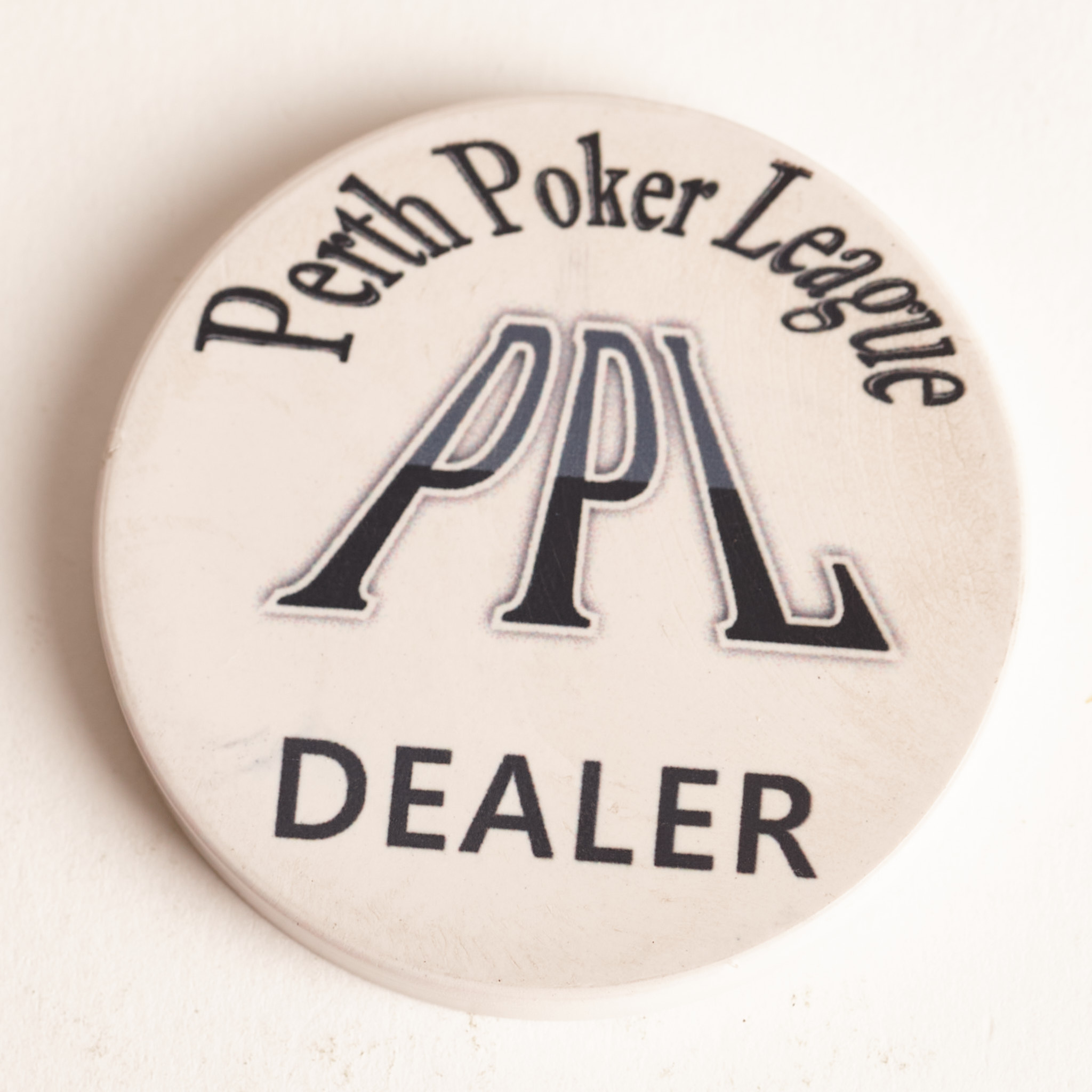 PPL PERTH POKER LEAGUE, DEALER, Poker Card Guard DEALER Button