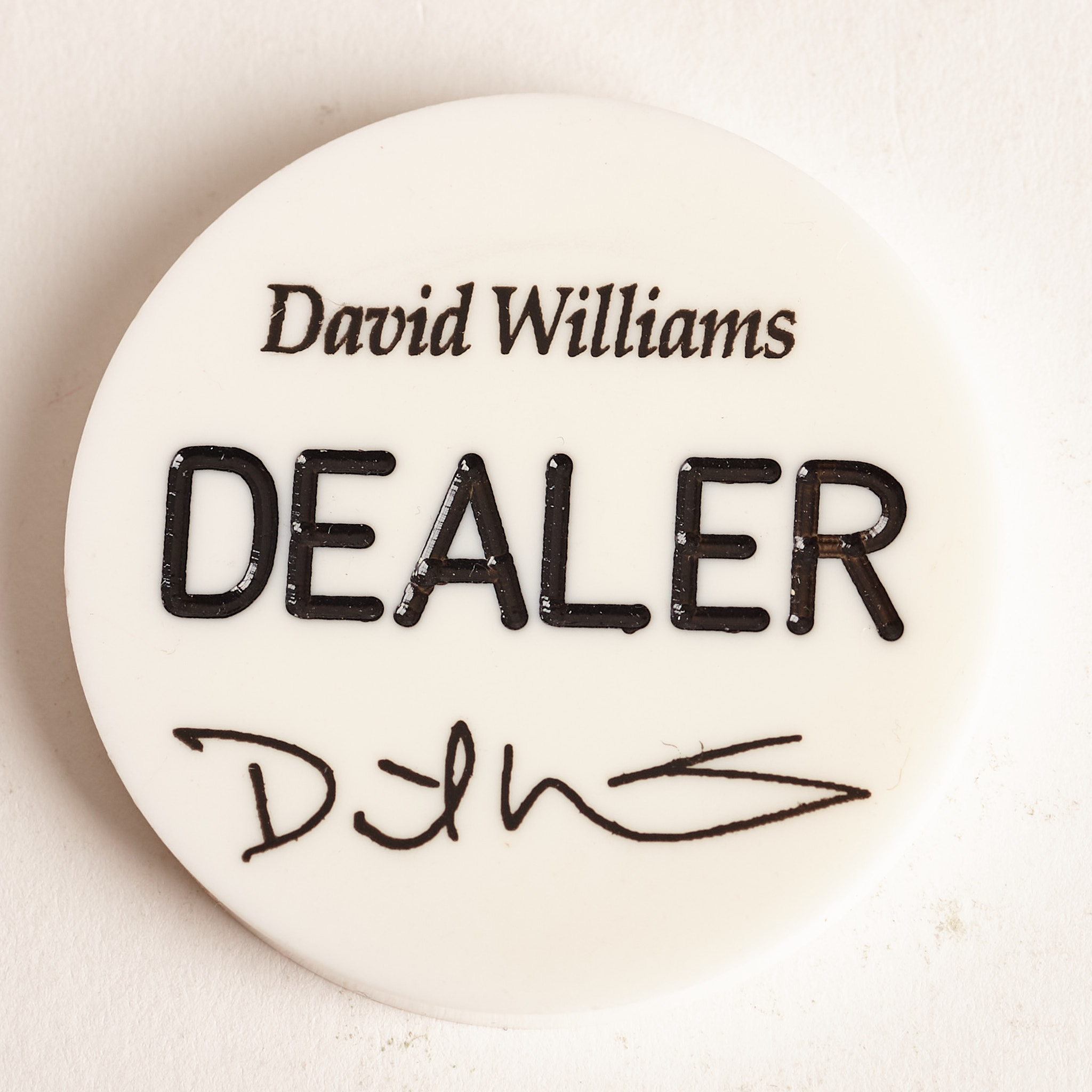 DAVID WILLIAMS, 2004 WORLD SERIES OF POKER “MAIN EVENT” RUNNER UP, Poker Dealer Button